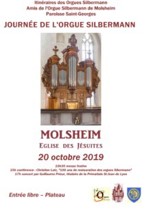 JOURNEE DE L’ORGUE SILBERMANN DE MOLSHEIM le 20 octobre